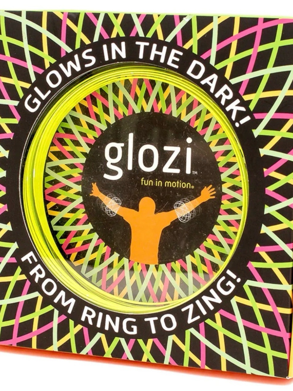 Glozi Glowing Ring Toy — Neon Yellow, Pink, Green, Black
